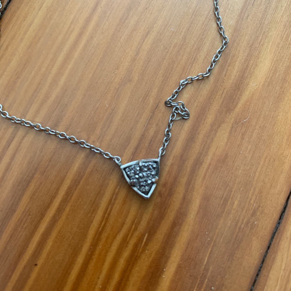 Kendra Scott platinum drusy triangle necklace